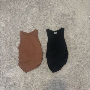 Brown and Black Tank Tops